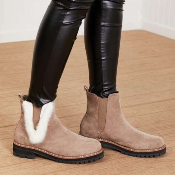 WeeBoo Warmer Days Faux Fur Trim Chelsea Booties - Picture 6 of 11